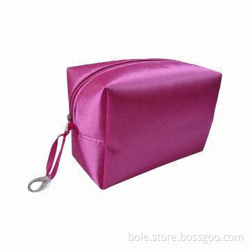 PVC Cosmetic Bag with Handle and Sliver Zipper Closure, Suitable for Promotional Purposes